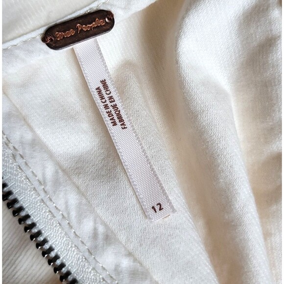 NWT Free People Stretch Fine Wale Corduroy Mini Skirt Ecru Ivory, size 12 - Picture 6 of 8